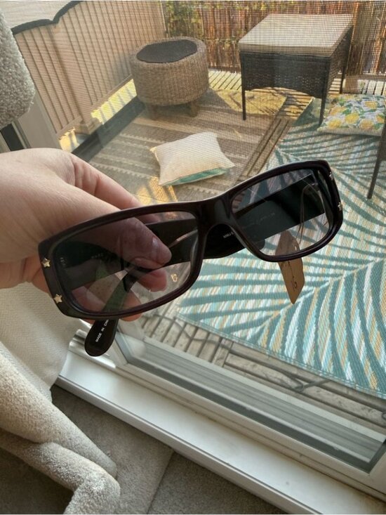 Marc by Marc Jacobs Plum Purple Rectangular Sunglasses with Silver Stars